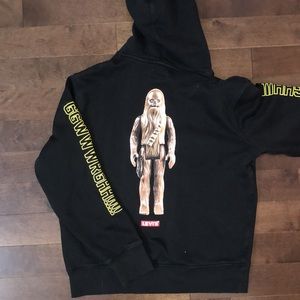 Black Levi’s hoodie with Chewbaca on the back!